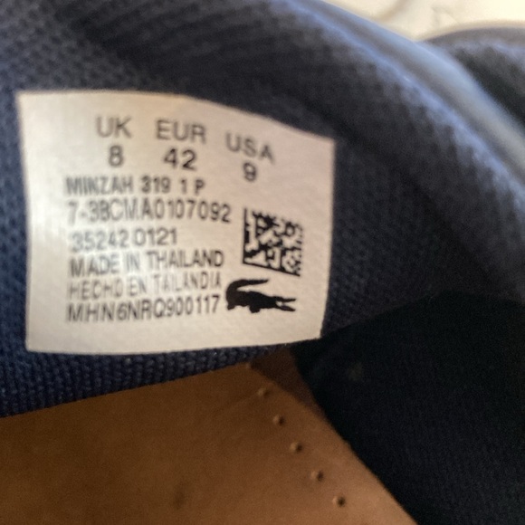 Lacoste Men's leather trainers, Navy, Size 9 - Picture 8 of 10
